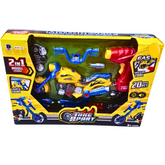 2-in-1 Take Apart Motorcycle Toy Set – Build & Play with 20+ Pieces, Light & Sound Features | Ages 3+